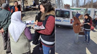 Karaman'ın Başyayla ilçesinde kadınlara emniyet ekipleri tarafından "kadına karşı şiddetle